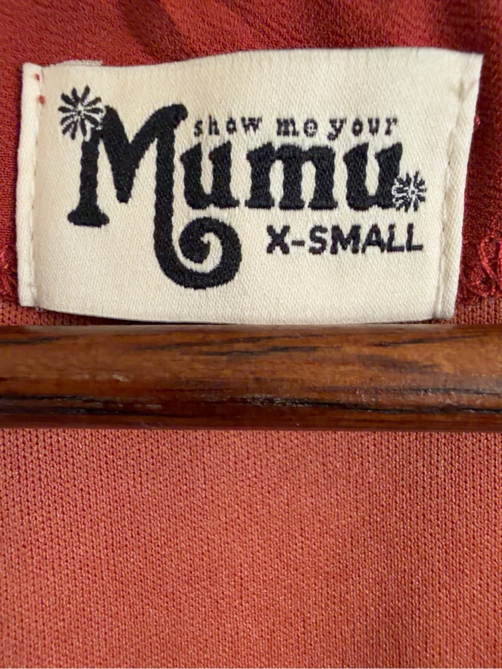 Show Me Your Mumu Rust Boho Tassel Tie Blouse XS Bell Sleeve - Picture 4 of 7